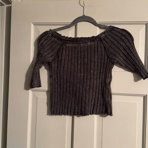 We The Free Gray Short Sleeve Top